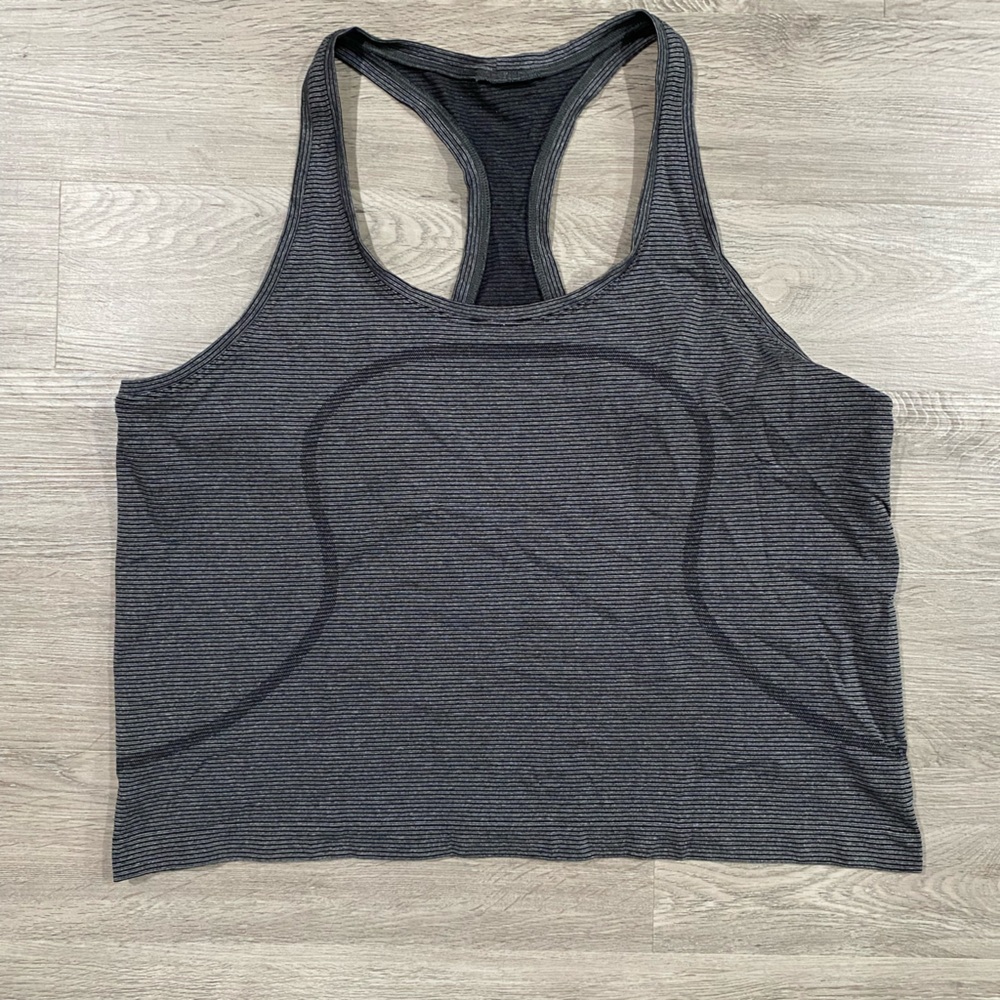Lululemon Swiftly Tech Cropped Gray Racerback Tank Top